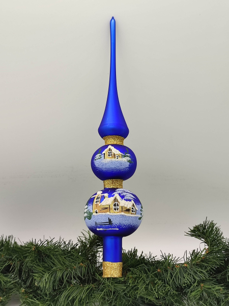 Tree top with 2 balls in blue